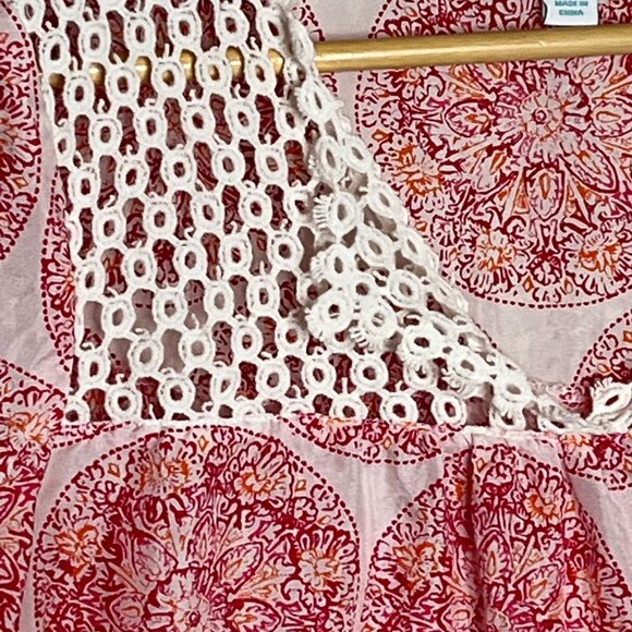 Calypso St Barth Top Womens Small Silk Shirt Blouse Puff Sleeve Casual Pink - Picture 6 of 11